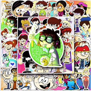 สติกเกอร์ กันน้ํา ลาย The Loud House แบบสร้างสรรค์ สําหรับติดตกแต่งรถยนต์ DIY 50 ชิ้น 50 ชิ้น