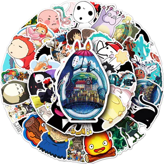 50 ชิ้นน่ารัก Hayao Miyazaki สติกเกอร์กันน้ํา DIY สําหรับโทรศัพท์แล็ปท็อปรถสติกเกอร์ Creative Home Decal