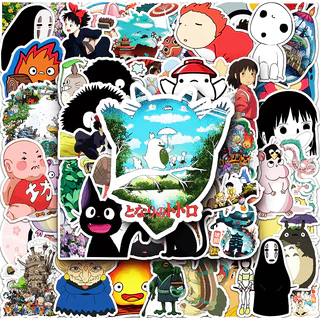 50 ชิ้นน่ารัก Hayao Miyazaki สติกเกอร์กันน้ํา DIY สําหรับโทรศัพท์แล็ปท็อปรถสติกเกอร์ Creative Home Decal