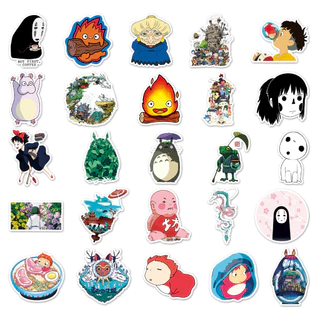 50 ชิ้นน่ารัก Hayao Miyazaki สติกเกอร์กันน้ํา DIY สําหรับโทรศัพท์แล็ปท็อปรถสติกเกอร์ Creative Home Decal
