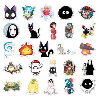 50 ชิ้นน่ารัก Hayao Miyazaki สติกเกอร์กันน้ํา DIY สําหรับโทรศัพท์แล็ปท็อปรถสติกเกอร์ Creative Home Decal