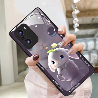 Dmy เคสโทรศัพท์มือถือกระจกนิรภัย ลายกระต่ายน่ารัก สําหรับ Redmi K40 K50 Pro K30 K20 9A 9T 9C 9 8 10C 10A 10 Note 11s 11 Pro 10s 9s 8 7