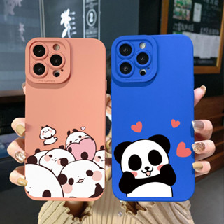 เคสโทรศัพท์มือถือ ขอบสี่เหลี่ยม ลายแพนด้าน่ารัก สําหรับ Xiaomi Redmi Note 12 12S 4G Pro 5G 9S 9A 12C