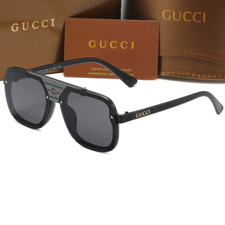 GUCCI ใหม่ แว่นตากันแดด กรอบสี่เหลี่ยม อเนกประสงค์ หรูหรา สําหรับขับขี่ ปาร์ตี้ UV400