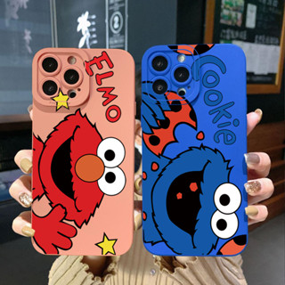 เคสโทรศัพท์มือถือ ขอบสี่เหลี่ยม ลายคุกกี้มอนสเตอร์เอลโม่ สําหรับ Xiaomi Redmi Note 12 12S 4G Pro 5G 9S 9A 12C