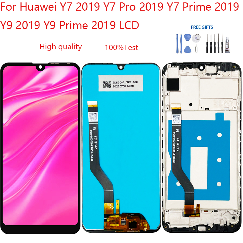 อะไหล่หน้าจอสัมผัสดิจิทัล LCD แบบเปลี่ยน สําหรับ Huawei Y7 2019 Y7 Pro 2019 Y7 Prime 2019 Y9 2019 Y9 Prime 2019