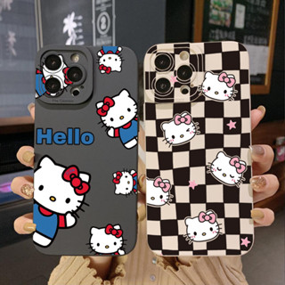 เคสโทรศัพท์มือถือ ขอบสี่เหลี่ยม ลายเฮลโลคิตตี้ แมว เด็กผู้หญิง สําหรับ Xiaomi Redmi Note 12 4G Pro 5G 9S 9A 12C