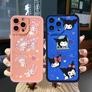 เคสโทรศัพท์มือถือ ขอบสี่เหลี่ยม ลาย Kiss Kuromi My Melody สําหรับ Xiaomi Redmi Note 12 4G Pro 5G 9S 9A 12C