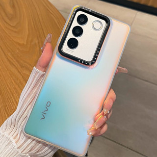 Vivo V27 V27e Pro 5G เคสโทรศัพท์ แบบแข็ง เนื้อแมตต์ โปร่งแสง สีเปลี่ยน