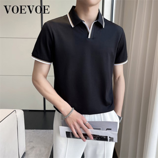 Voevoe เสื้อโปโล แขนสั้น ระบายอากาศ ลําลอง สําหรับผู้ชาย