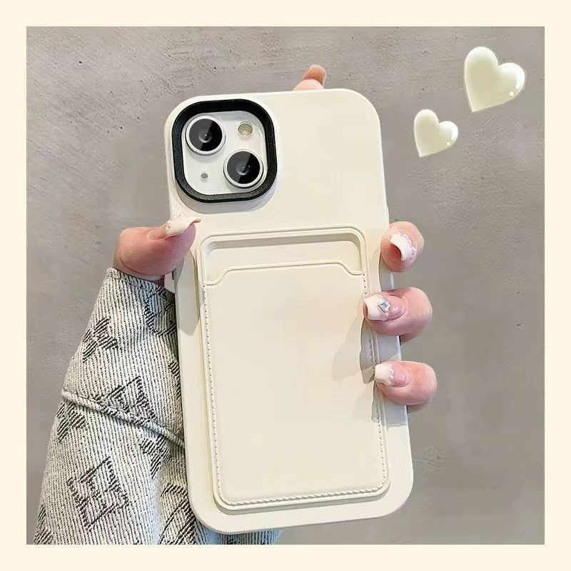 เคสโทรศัพท์มือถือ ซิลิโคน พร้อมช่องใส่บัตร สําหรับ iPhone 11 13 12 14 Pro Max XR Xs 8 Plus