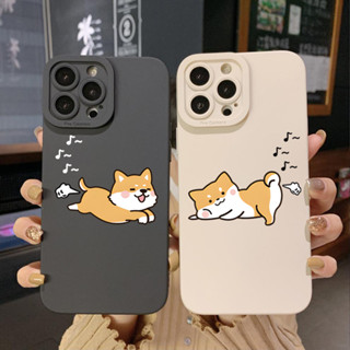 เคสโทรศัพท์มือถือ ขอบสี่เหลี่ยม ลายชิบะอินุน่ารัก สําหรับ Xiaomi Redmi Note 12 4G Pro 5G 9S 9A 12C