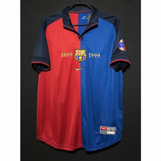 เสื้อกีฬาแขนสั้น ลายทีมชาติฟุตบอล Barcelona Centennial Edition 1999 2000 ชุดเหย้า