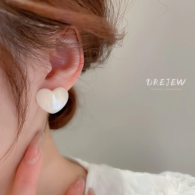 DREJEW ต่างหูเข็มเงิน รูปหัวใจ นางเงือก thumbnail 6