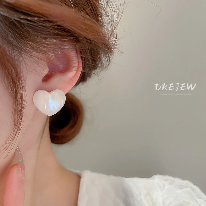 DREJEW ต่างหูเข็มเงิน รูปหัวใจ นางเงือก thumbnail 9