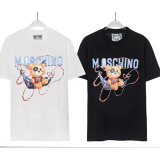 เสื้อยืดแขนสั้น พิมพ์ลาย MOSCHINO แฟชั่นสําหรับผู้ชาย และผู้หญิง