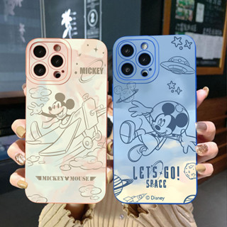 เคสโทรศัพท์มือถือ ขอบสี่เหลี่ยม ลายนักบินอวกาศ มิกกี้เมาส์ สําหรับ Xiaomi Redmi Note 12 12S 4G Pro 5G 9S 9A 12C