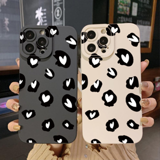 เคสโทรศัพท์มือถือ ขอบสี่เหลี่ยม ลายเสือดาว หัวใจ สําหรับ Xiaomi Redmi Note 12 4G Pro 5G 9S 9A 12C