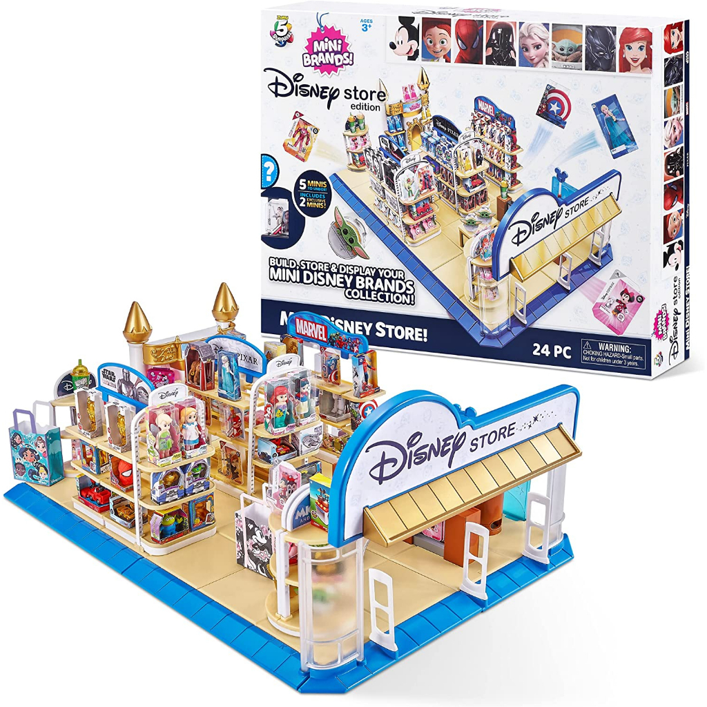 5 Surprise Disney Store Mini Brands Toy Store Playset with 2 Exclusive Minis โดย ZURU Toy for Boys K