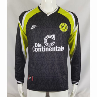 เสื้อกีฬาแขนยาว ลายทีมชาติฟุตบอล Gaopin 1995 1996 season Dortmund ชุดเยือน สไตล์เรโทร