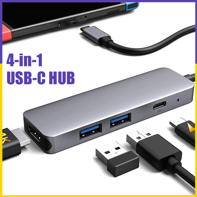 Fast Ship4 ใน 1 ประเภท C ถึง HDMI PD USB 3.0 อะแดปเตอร์ 4K HUB Docking Station USB C HUB สําหรับคอมพ