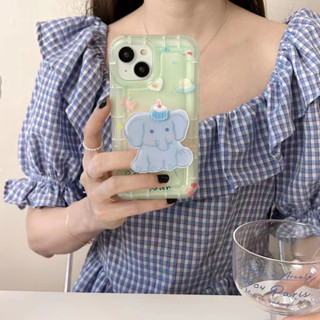 เคสโทรศัพท์มือถือ ลายการ์ตูนช้าง พร้อมขาตั้ง สําหรับ iPhone 11 12 12pro 12promax 13 13pro 13promax 14 14pro 14promax