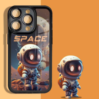 เคสโทรศัพท์มือถือ ลายนักบินอวกาศน่ารัก พร้อมฟิล์มเลนส์ สําหรับ iphone 14 Pro Max i14 14Pro 13 Pro Max i13 13pro 11 Pro Max i11 12Pro 12 Pro Max