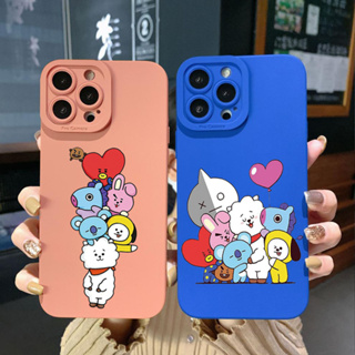 เคสโทรศัพท์มือถือ ขอบสี่เหลี่ยม ลายการ์ตูน BTS BT 21 สําหรับ Xiaomi Redmi Note 12 4G Pro 5G 9S 9A 12C