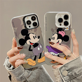 เคสโทรศัพท์มือถือ ชุบไฟฟ้า กันกระแทก ลายการ์ตูนมิกกี้ มินนี่เมาส์ หรูหรา สําหรับ iPhone14pro 13 12 pro max 11