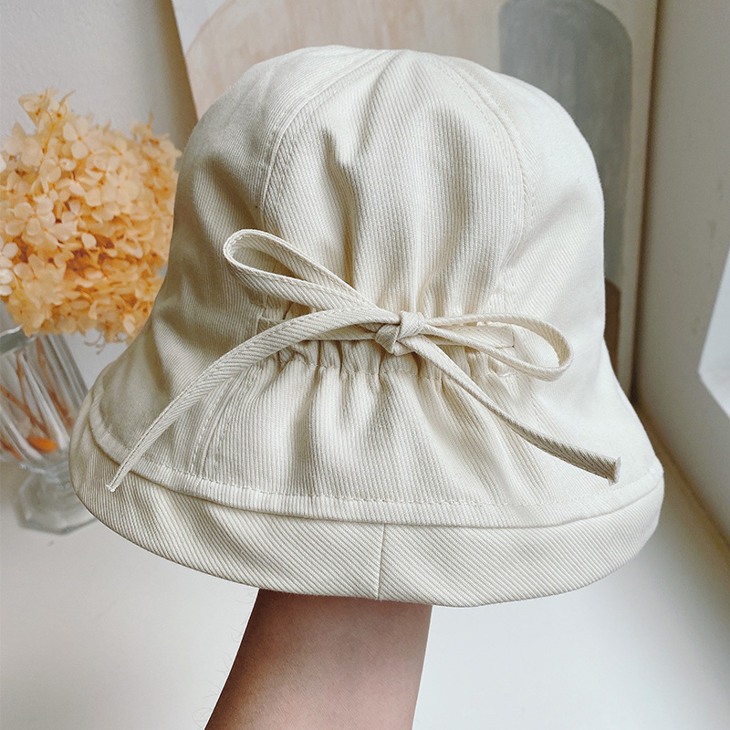 หมวกบักเก็ตกันแดด ประดับโบว์ ป้องกันรังสีอัลตราไวโอเลต เข้ากับทุกการแต่งกาย แฟชั่นฤดูใบไม้ผลิ และฤดูร้อน สําหรับผู้หญิง - รูปที่ 3
