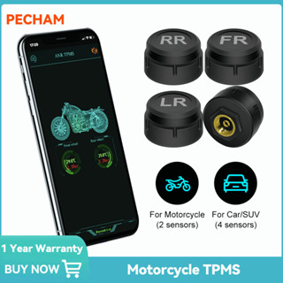 PECHAM Tpms เครื่องวัดความดันลมยาง ระบบตรวจสอบความดันลมยาง บลูทูธ ไร้สาย ระบบ android iOS สากล