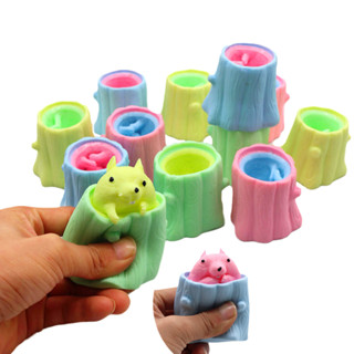 Squeezing Squirrel Cup ของเล่น Decompression Fidget Antistress Sensory ความเครียดบรรเทา Squeeze Squirrel Sensory Toy สำหรับผู้ใหญ่