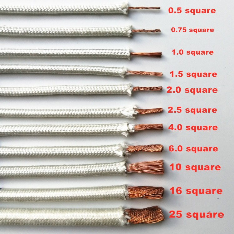 0.5mm2~16mm2 สายไฟอุณหภูมิสูงไมก้า 500 °คสายทนอุณหภูมิสูงสารหน่วงไฟสายถักใยแก้ว
