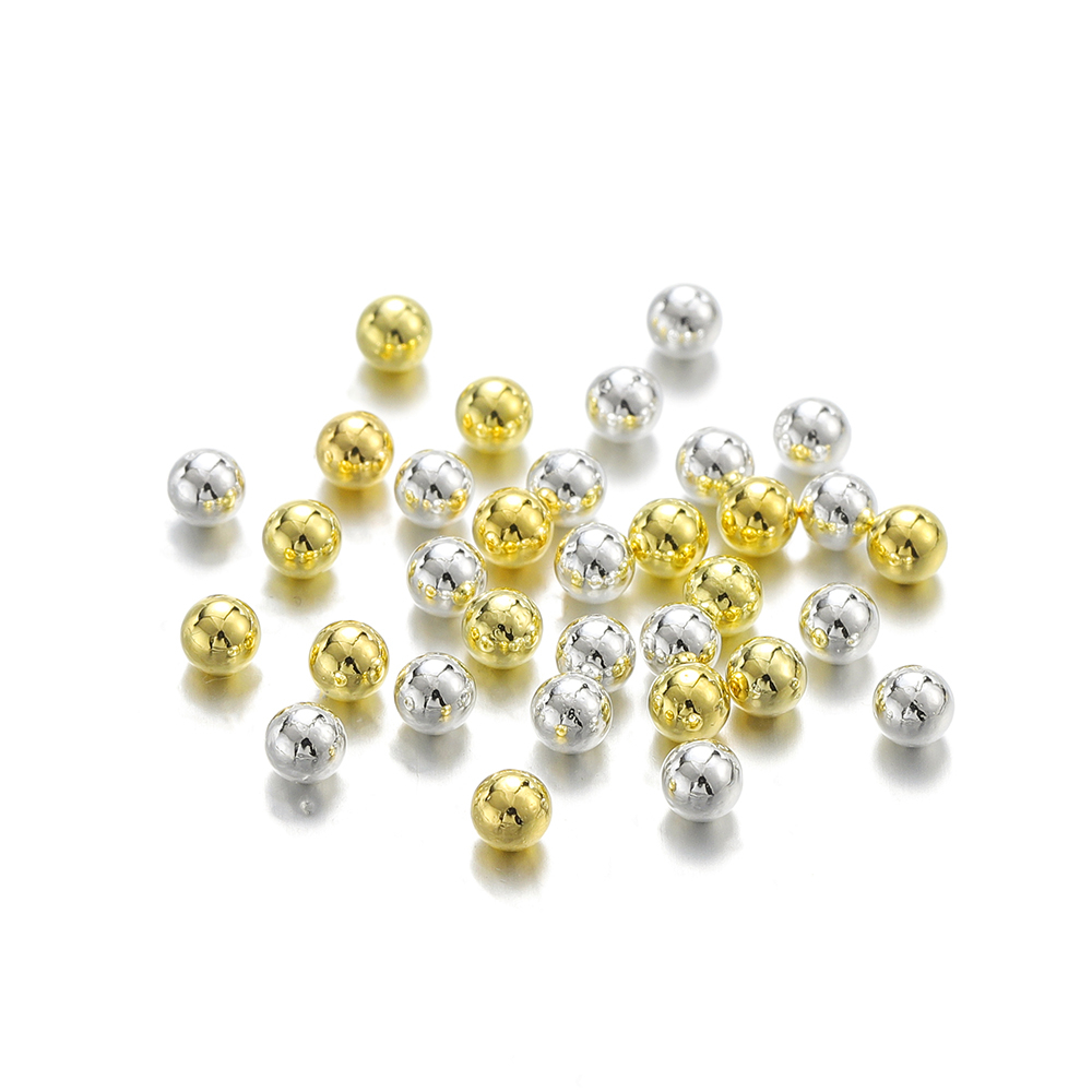St.kunkka ลูกบอลสเตนเลส สีทอง สีเงิน ไม่มีรูพรุน สําหรับทําเครื่องประดับ DIY 10 กรัม ต่อชิ้น