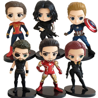 ของเล่นเด็ก ตุ๊กตา Marvel Iron Man Natasha Romanoff Black Wish Boncos ขนาด 10 ซม. สําหรับเก็บสะสม