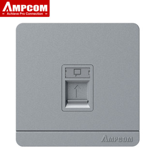 Ampcom ซ็อกเก็ตติดผนัง 1 พอร์ต 2 พอร์ต 4 พอร์ต สีเทา สําหรับ RJ45 RJ11