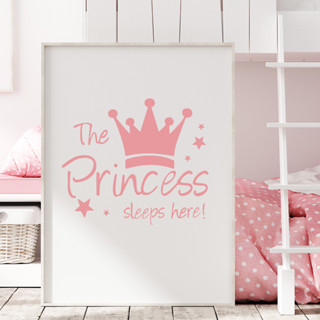 สติกเกอร์ติดผนัง มีกาวในตัว ลาย The Princess sleers This Girls สําหรับตกแต่งบ้าน