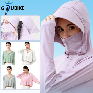 Gtubike UPF50+ ฤดูร้อน กลางแจ้ง ป้องกันรังสียูวี ระบายอากาศ เย็น ผ้าเรยอน บาง เสื้อผ้ายาว เสื้อคลุมกันแดด ผ้าคลุมไหล่ หน้ากาก