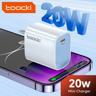 Toocki อะแดปเตอร์ชาร์จโทรศัพท์มือถือ 20W Type C 4.0 3.0 PD หลากสี EU US