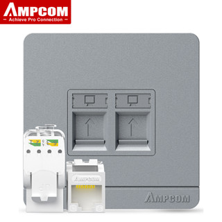 Ampcom CAT6 แจ็คคีย์สโตน 86 มม. พร้อมแจ็ค CAT6 1Gbps UTP ไม่ต้องเจาะผนัง