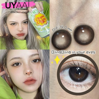 Uyaai คอนแทคเลนส์ สายตาสั้น นิ่ม สีดํา คอนแทคเลนส์สายตาปกติ คอนแทคเลนส์ kawaii 14.0 มม.