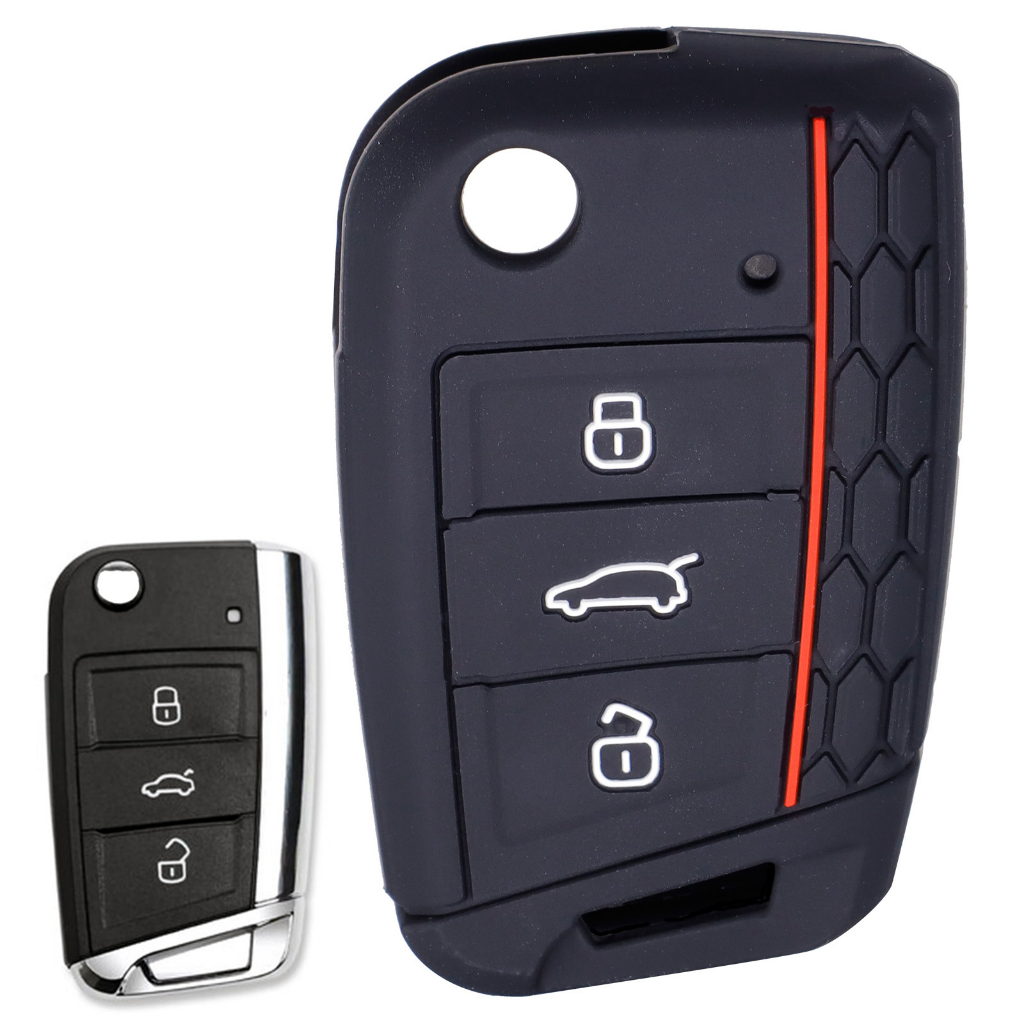 Volkswagen 3 ปุ ่ มซิลิโคนกุญแจรถฝาครอบเชลล ์ รีโมทสําหรับ VW Golf Jetta Polo Passat Transporter Scirocco Sharan Tiguan ด ้ วง Bora แคดดี ้