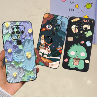 Tecno Camon 16 CE7 CE7j Camon 16Pro เคสโทรศัพท์ เคลือบด้าน TPU สีดํา สเปซม่อนแมน ดอกไม้ พิมพ์ลาย ซิลิโคนนิ่ม