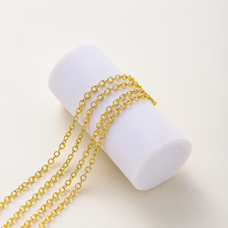 St.kunkka สายโซ่ ทรงกลม สีทอง 18K 1.0-3.5 มม. ไม่จางง่าย สํา…