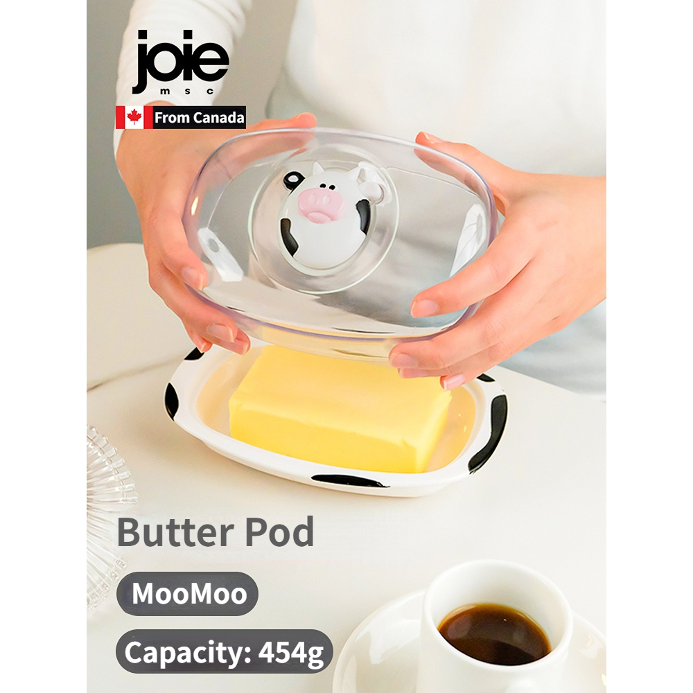 Joie Moo Butter Pod Buter จานวัวกล่องเก็บเนยพร้อมที่แบ่งชีสสําหรับตู้เย็นภาชนะเก็บเนย