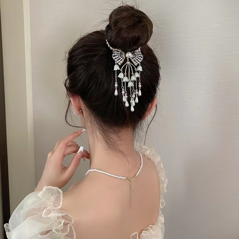กิ๊บติดผม ประดับพู่ ลูกบอลลิลลี่ออฟเดอะแวลเลย์ สไตล์เกาหลี เครื่องประดับ สําหรับผู้หญิง
