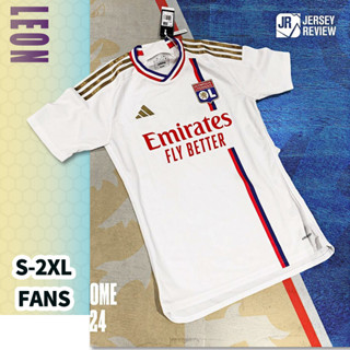 Lyon 23-24 [Fan Version] เสื้อยืดลําลอง แขนสั้น พิมพ์ลายฟุตบอล ไซซ์ S-2XL