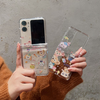 เคสโทรศัพท์มือถือ PC แข็ง แบบใส ลายการ์ตูนกระต่ายน่ารัก สําหรับ OPPO Find N2