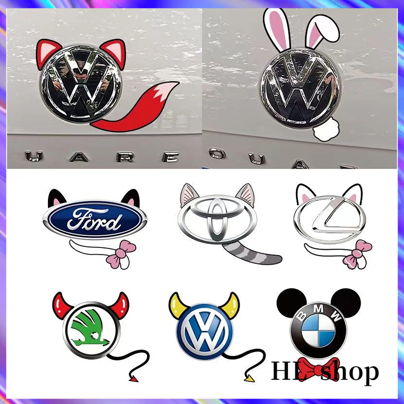Hl สติกเกอร์โลโก้ รูปหูแมวน่ารัก กันน้ํา สําหรับติดตกแต่งรถยนต์