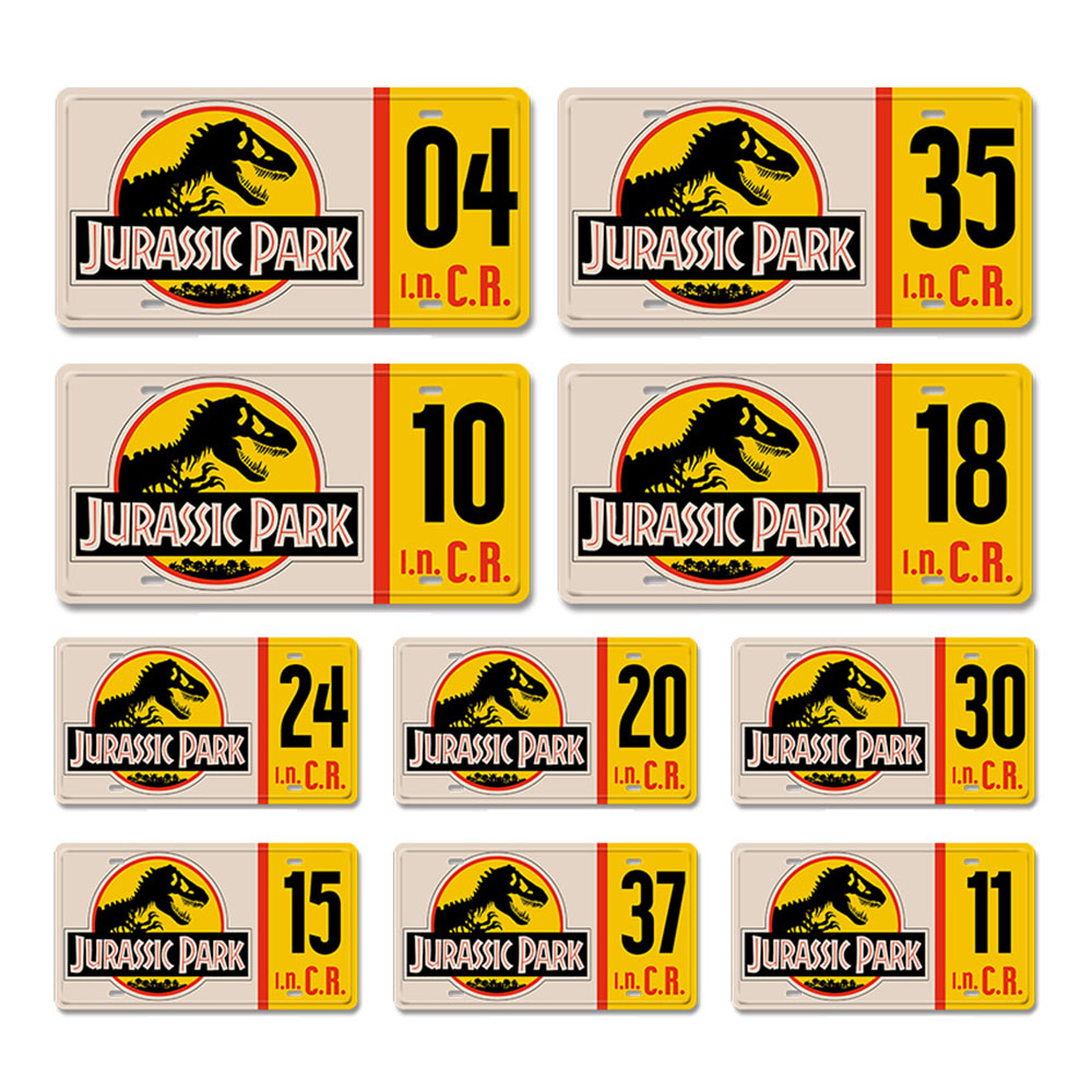 ภาพวาดตกแต่งป้ายทะเบียน Jurassic Park, ภาพวาดหนังเหล็ก Jurassic Park, ภาพวาดแขวนไร้กรอบสำหรับร้านอาหารและบาร์, ป้ายตกแต่งผนังสำหรับร้านขายเสื้อผ้า